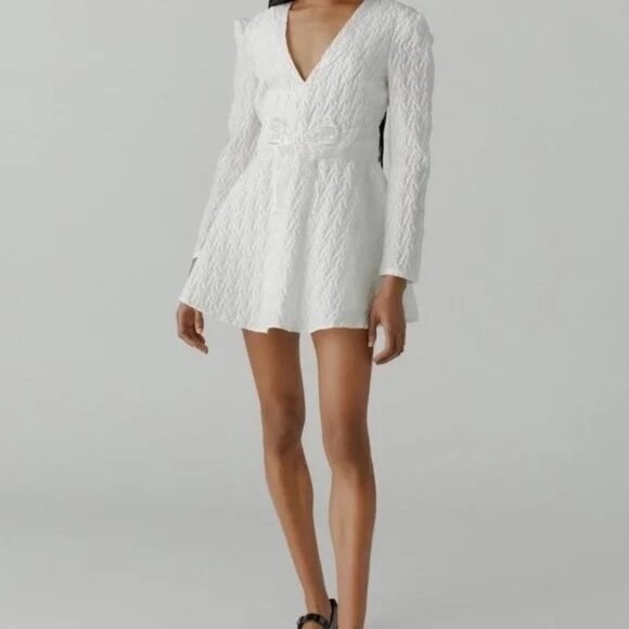 Sister Jane Long-Sleeve Jacquard Mini Dress - Picture 2 of 10